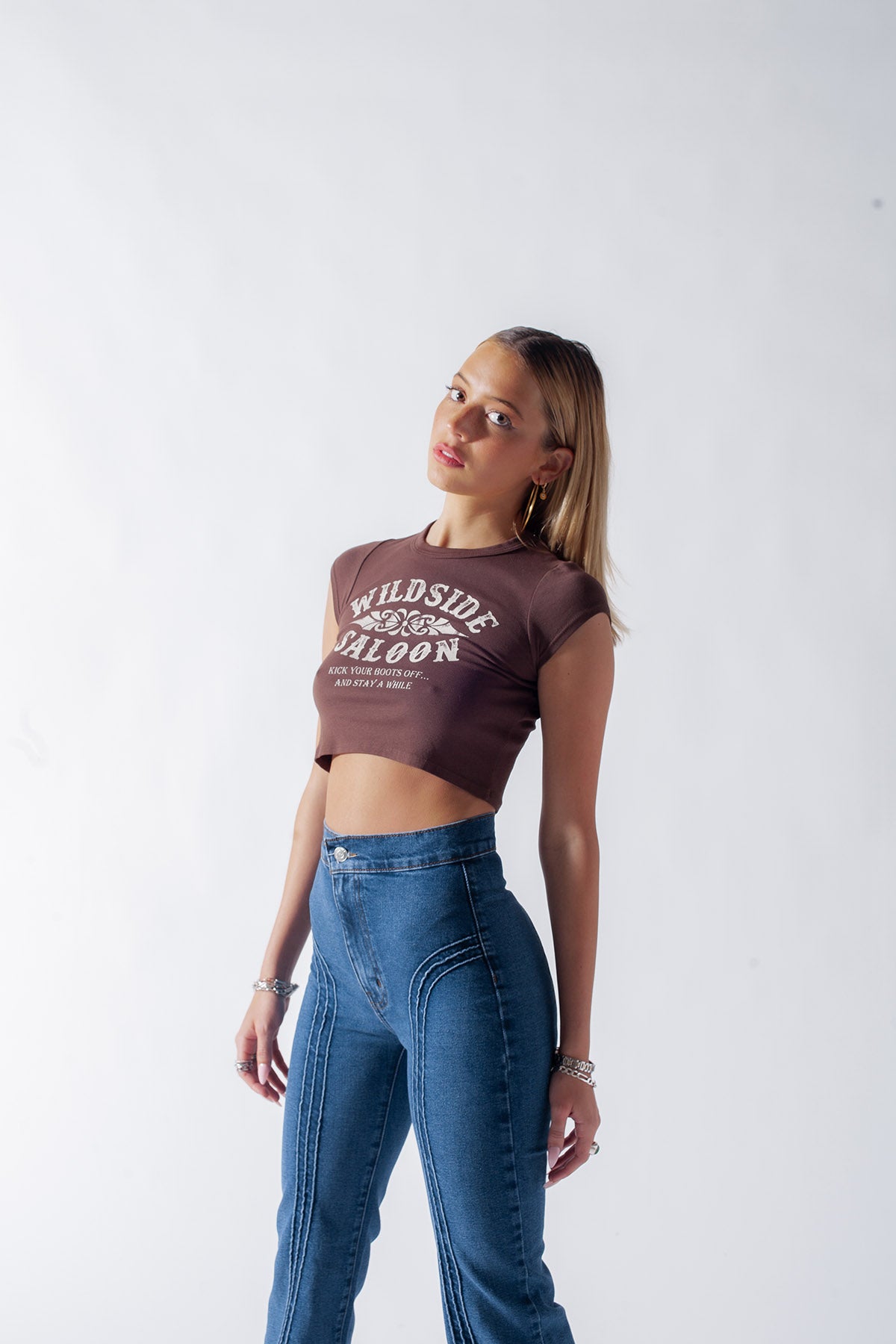 Wildside Saloon Top / Chocolate Brown