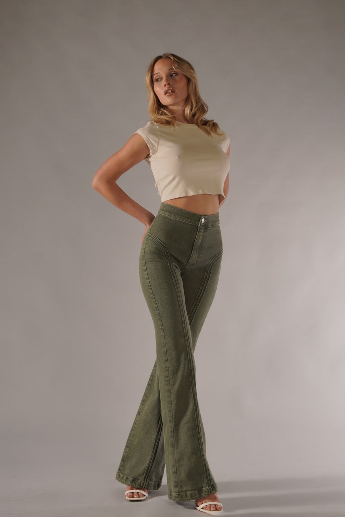 Rollergirl Flares / Green & Famous