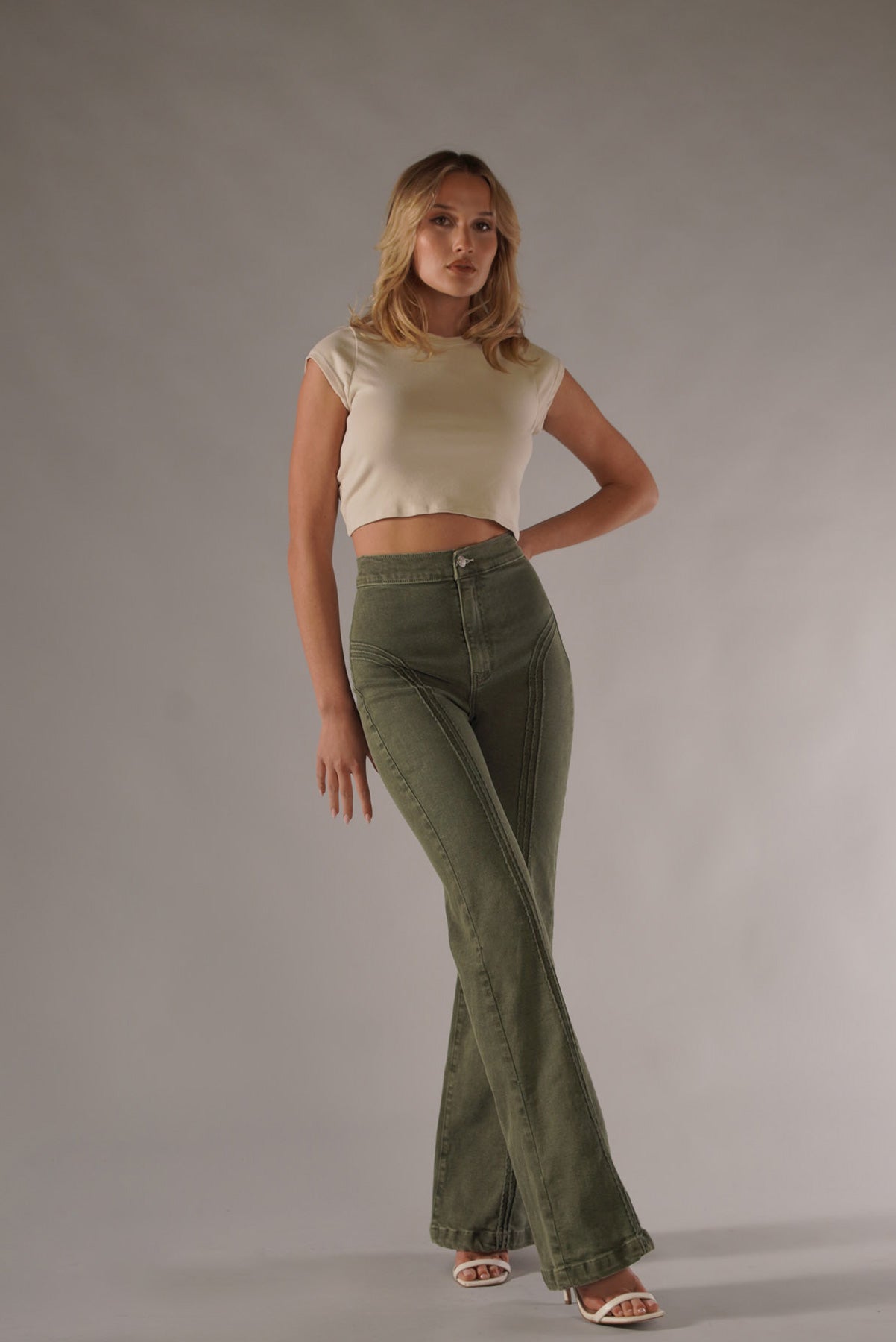 Rollergirl Flares / Green & Famous