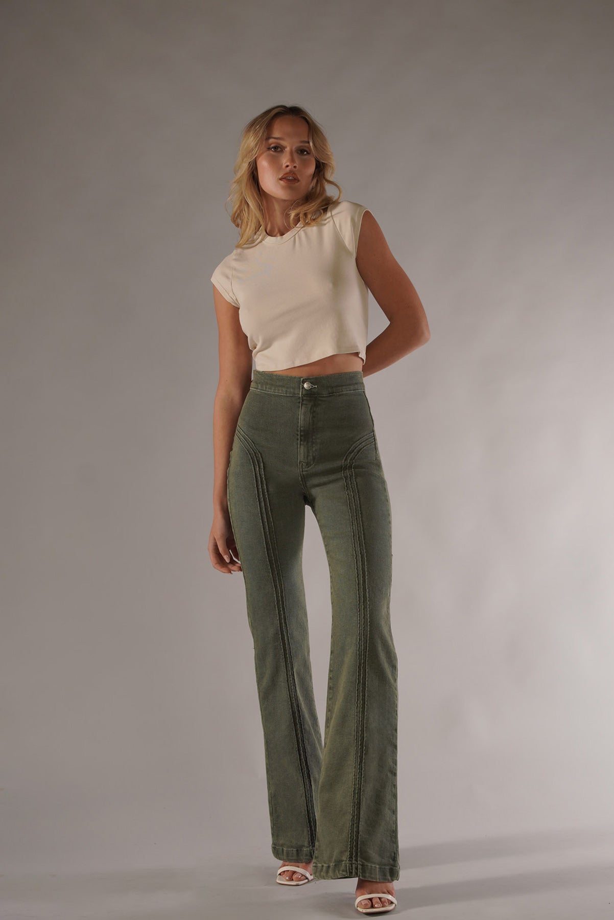 Rollergirl Flares / Green & Famous