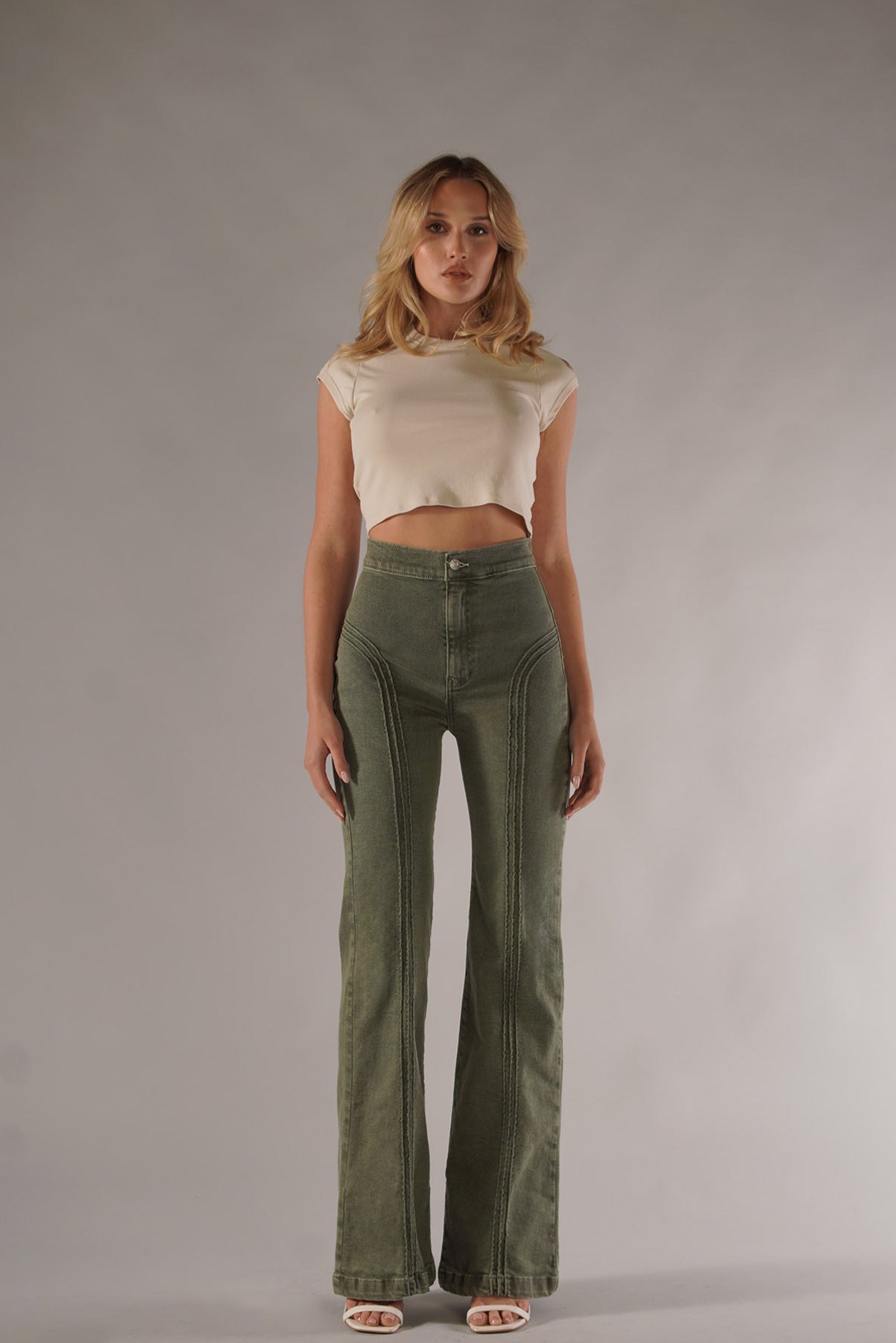 Rollergirl Flares / Green & Famous