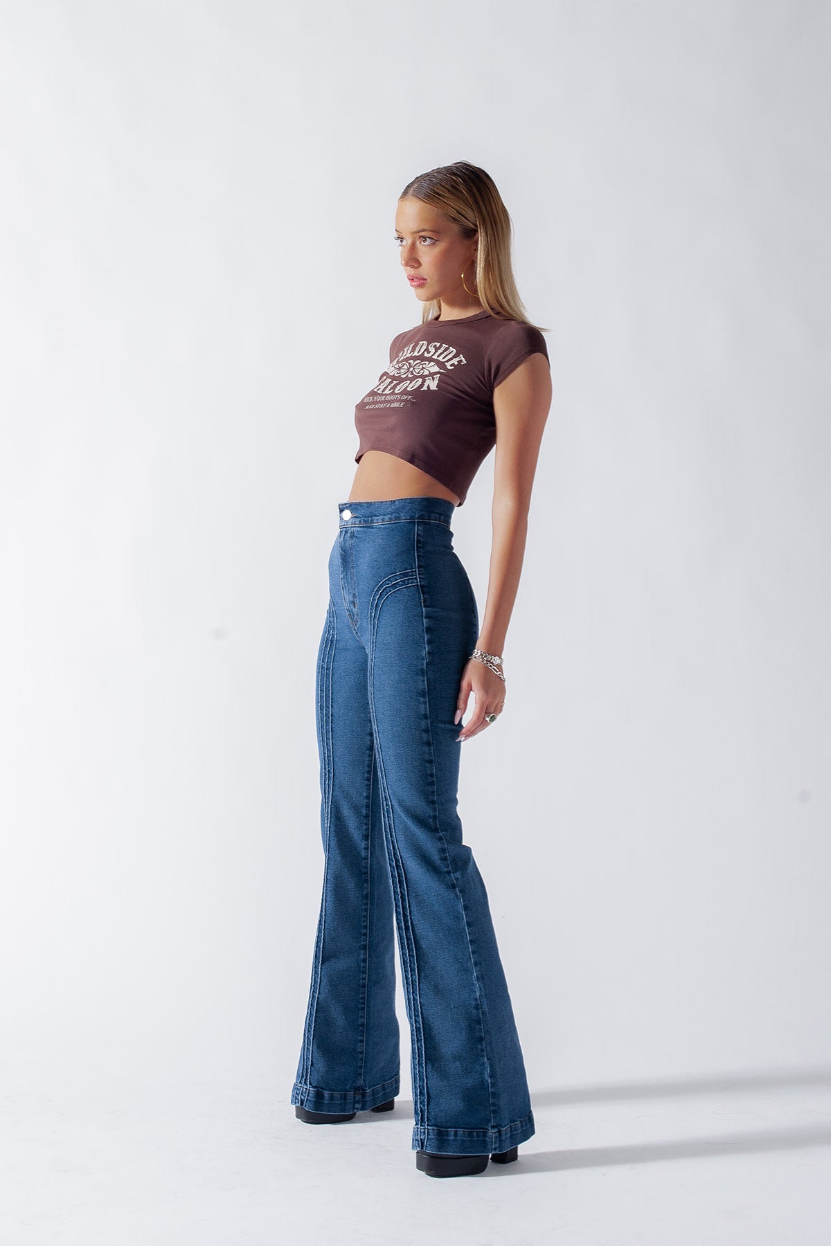 Wildside Saloon Top / Chocolate Brown