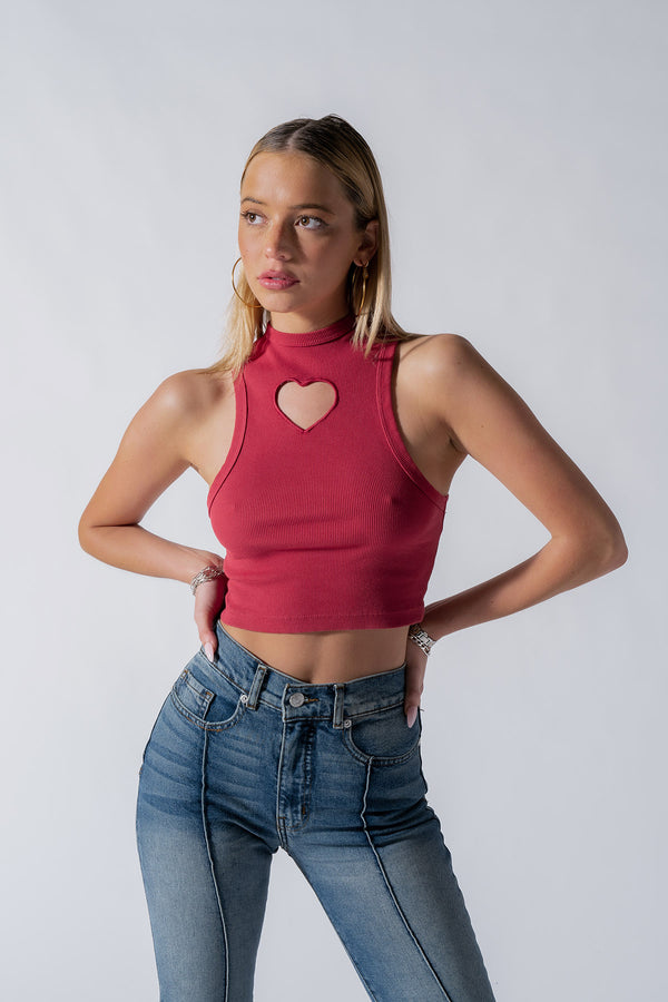 Mon Amour Top / Vintage Red